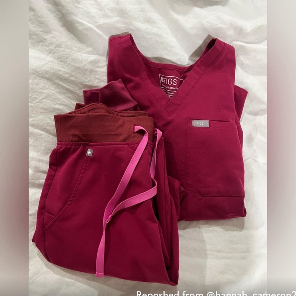Figs Dark Magenta BOTTOMS ONLY XS joggers